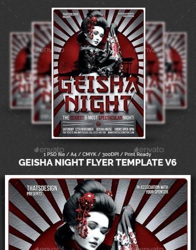 Geisha Night Flyer Template V6